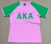 AKA Green/Pink Premium Raglan Shirt